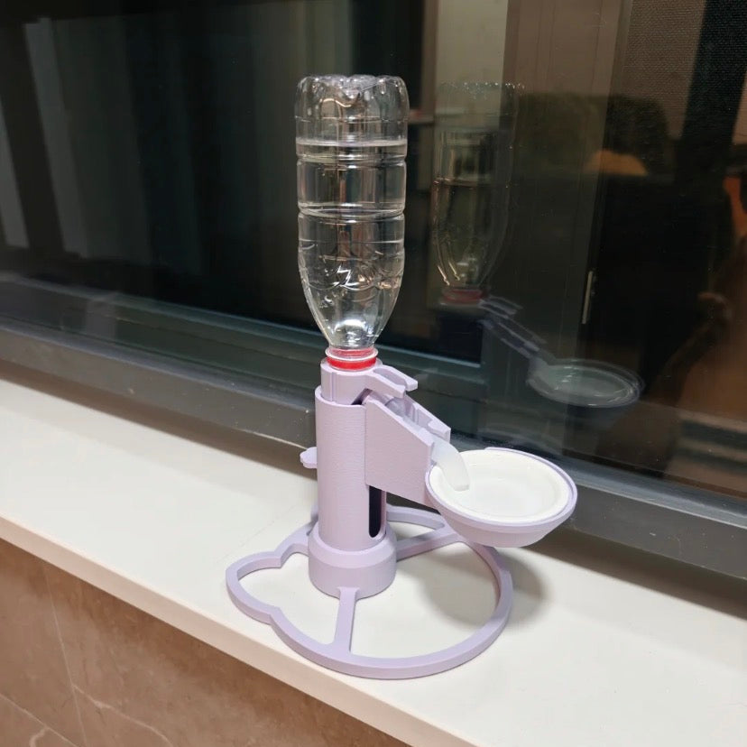 Pumpless Stainless Steel Cat Water Fountain - The Best Filterless Cat Water Fountain, Adjustable Stand, Pure Cat Water Fountain Dispenser for Standard Bottles