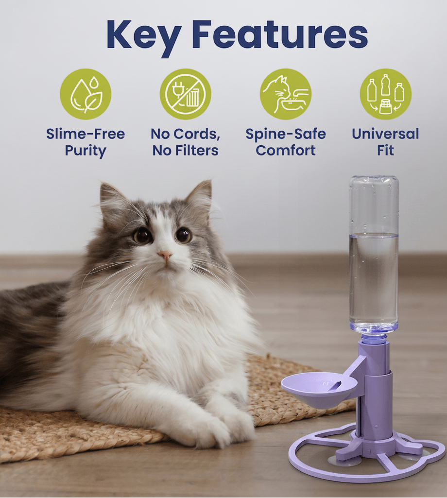 Gravity Pet Waterer – Zero-Filter, Cordless drinking fountain  for Cats & Small Dogs